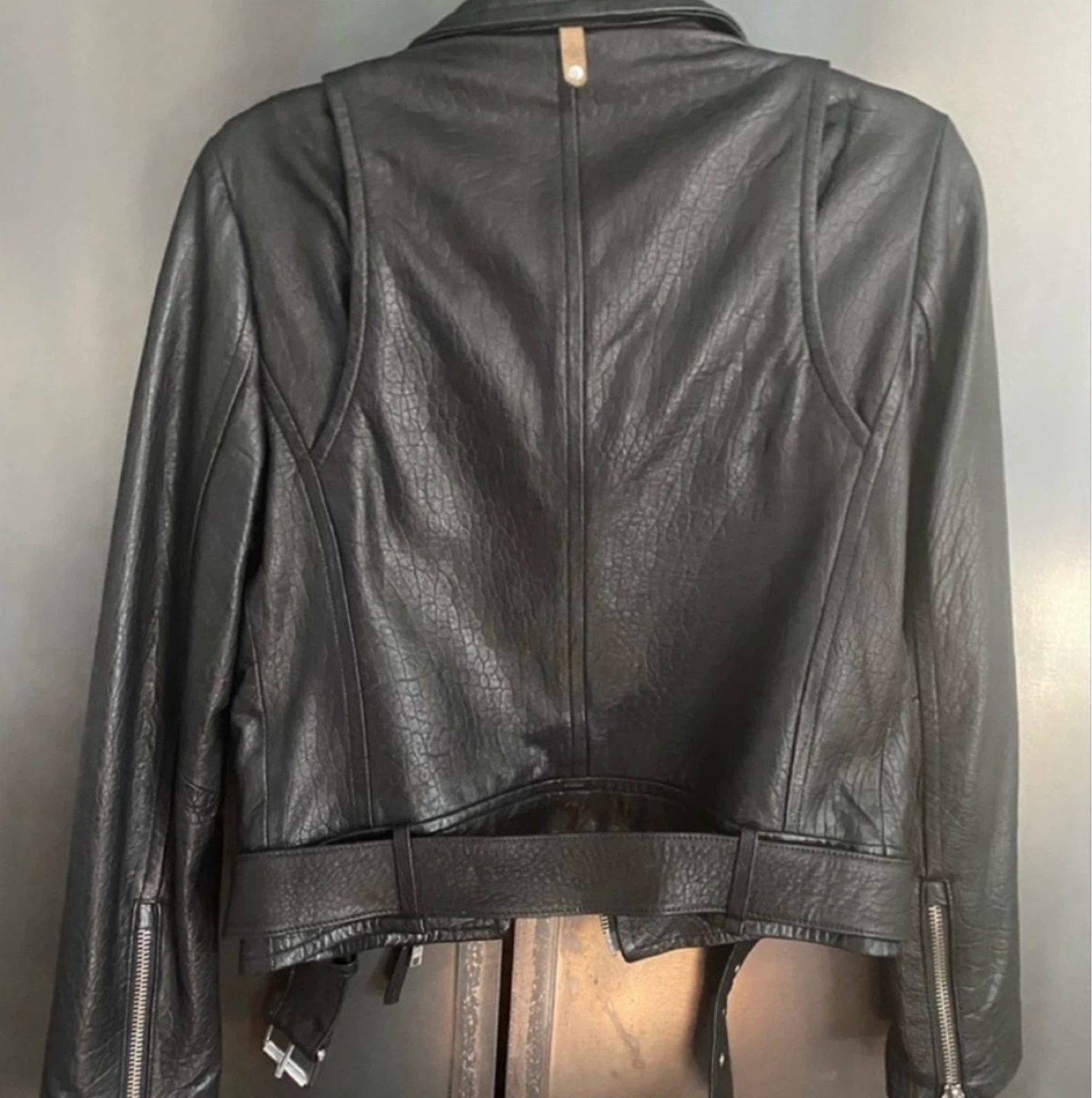 Mackage Black Leather Biker Jacket - Size S/P - photo 3