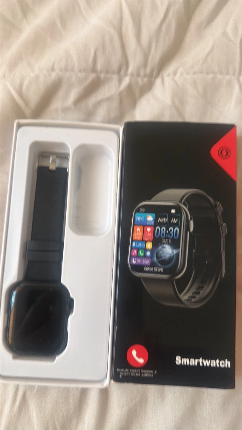 Smartwatch with Black Band in Original Box