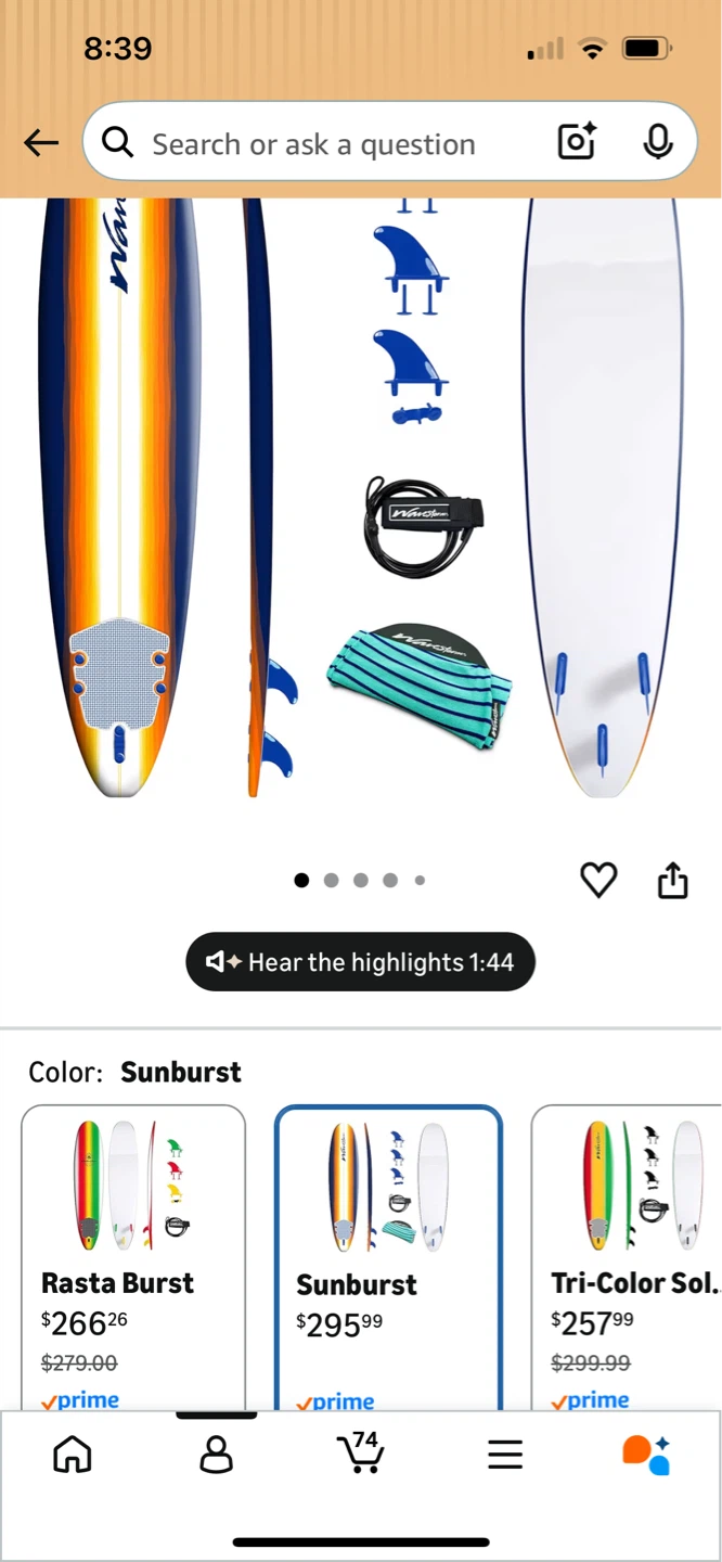 Wave Storm Sunburst Surfboard