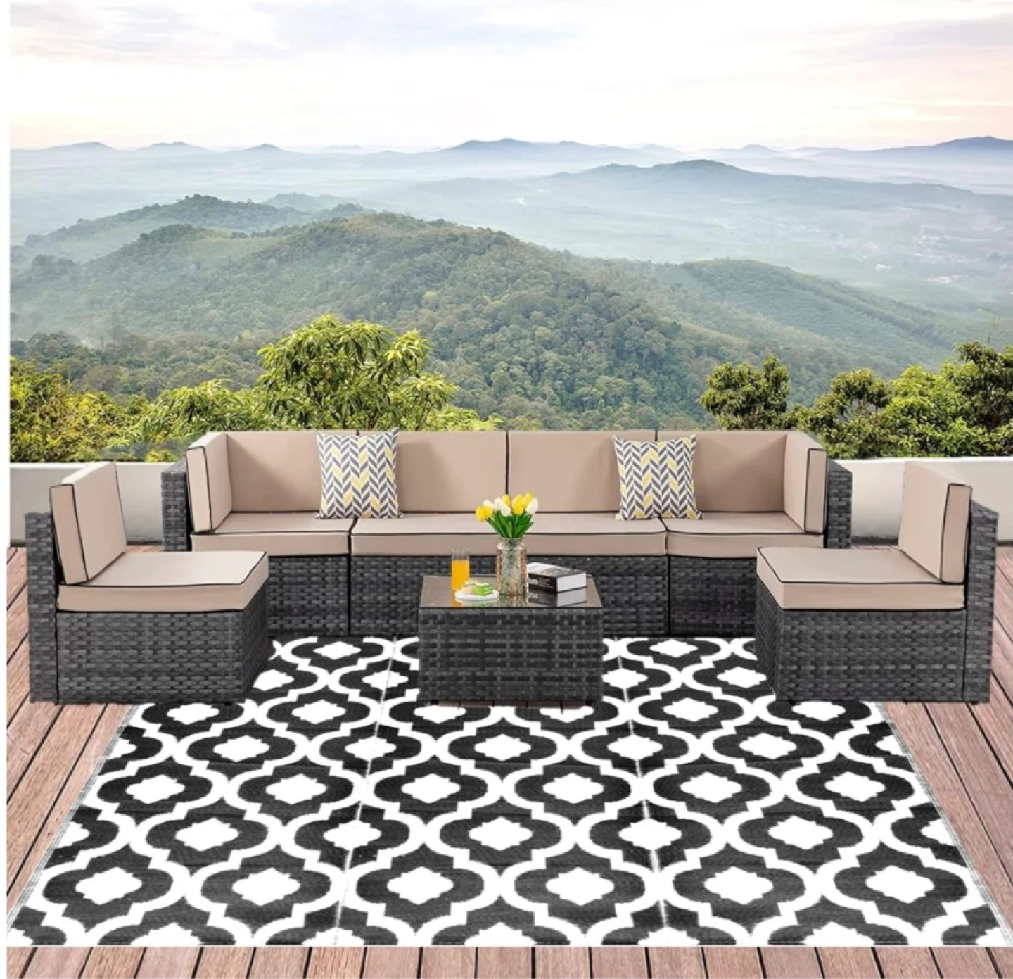 Factory Sealed BalajeesUSA Outdoor Patio Rugs Clearance 9'x12' - photo 5