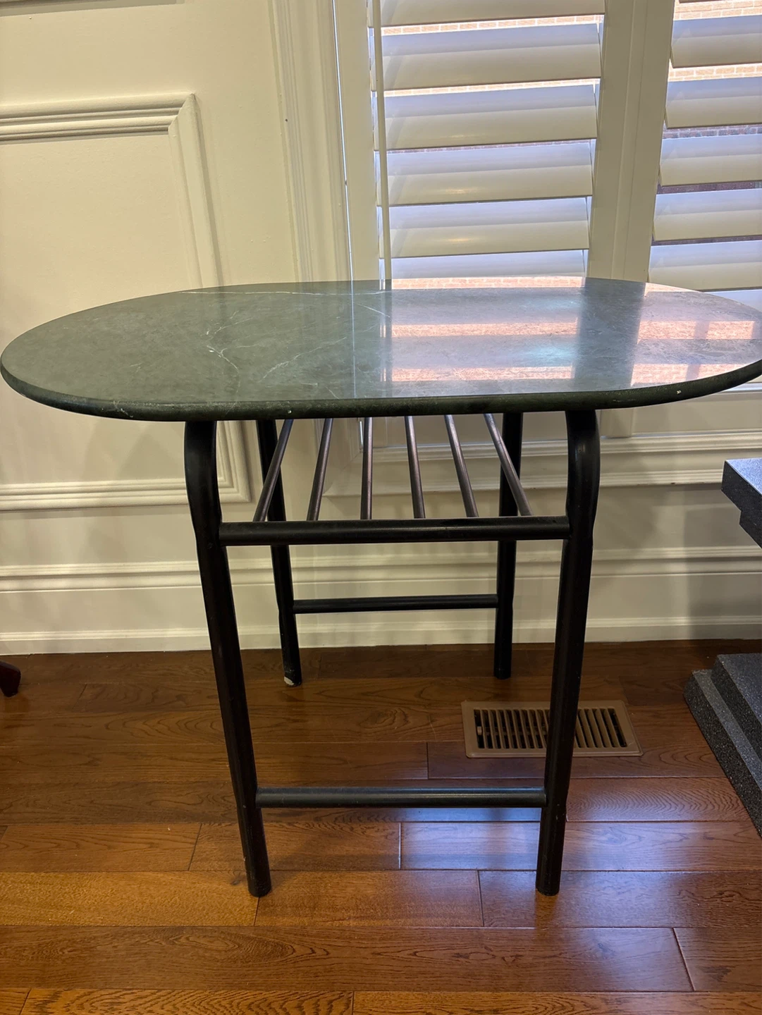 Oval Marble Top Side Table