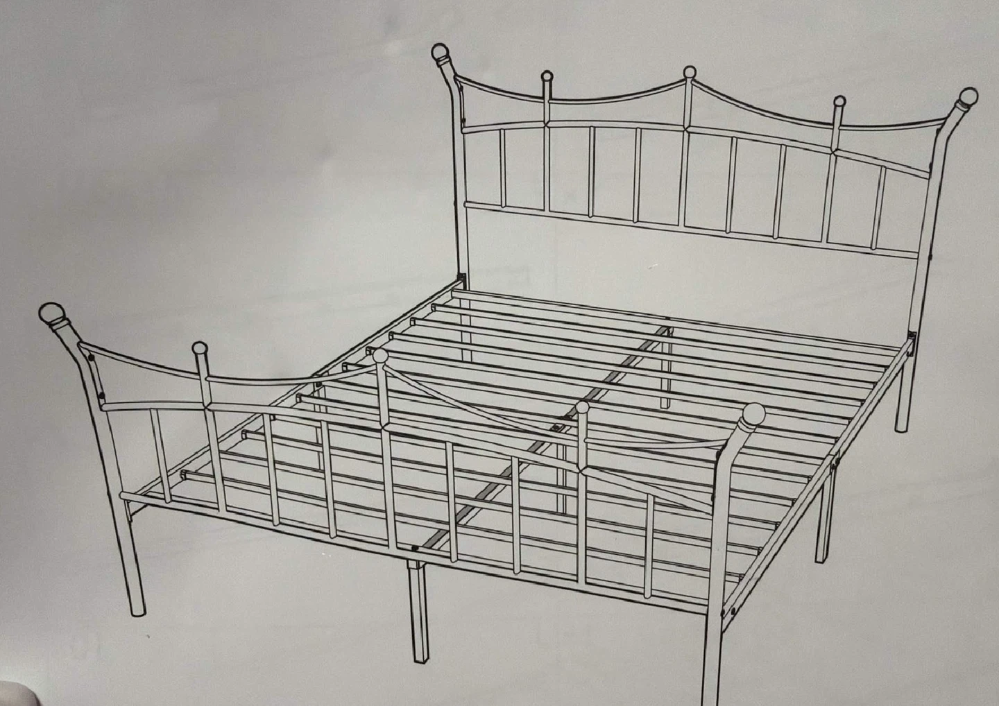 Brand New in Box 14" Full Metal Platform Bed, Gold - photo 3