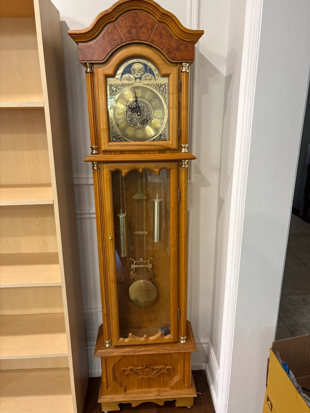 Oak Grandfather Clock with Chime
