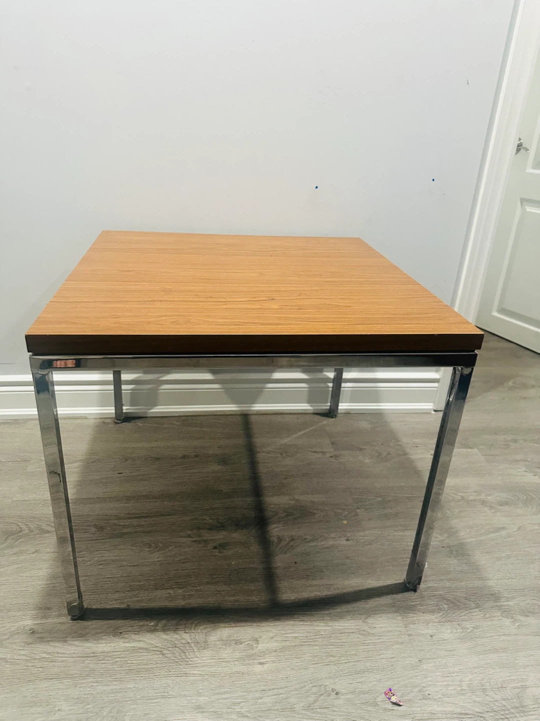Wooden Top Coffee Table with Chrome Legs - photo 2