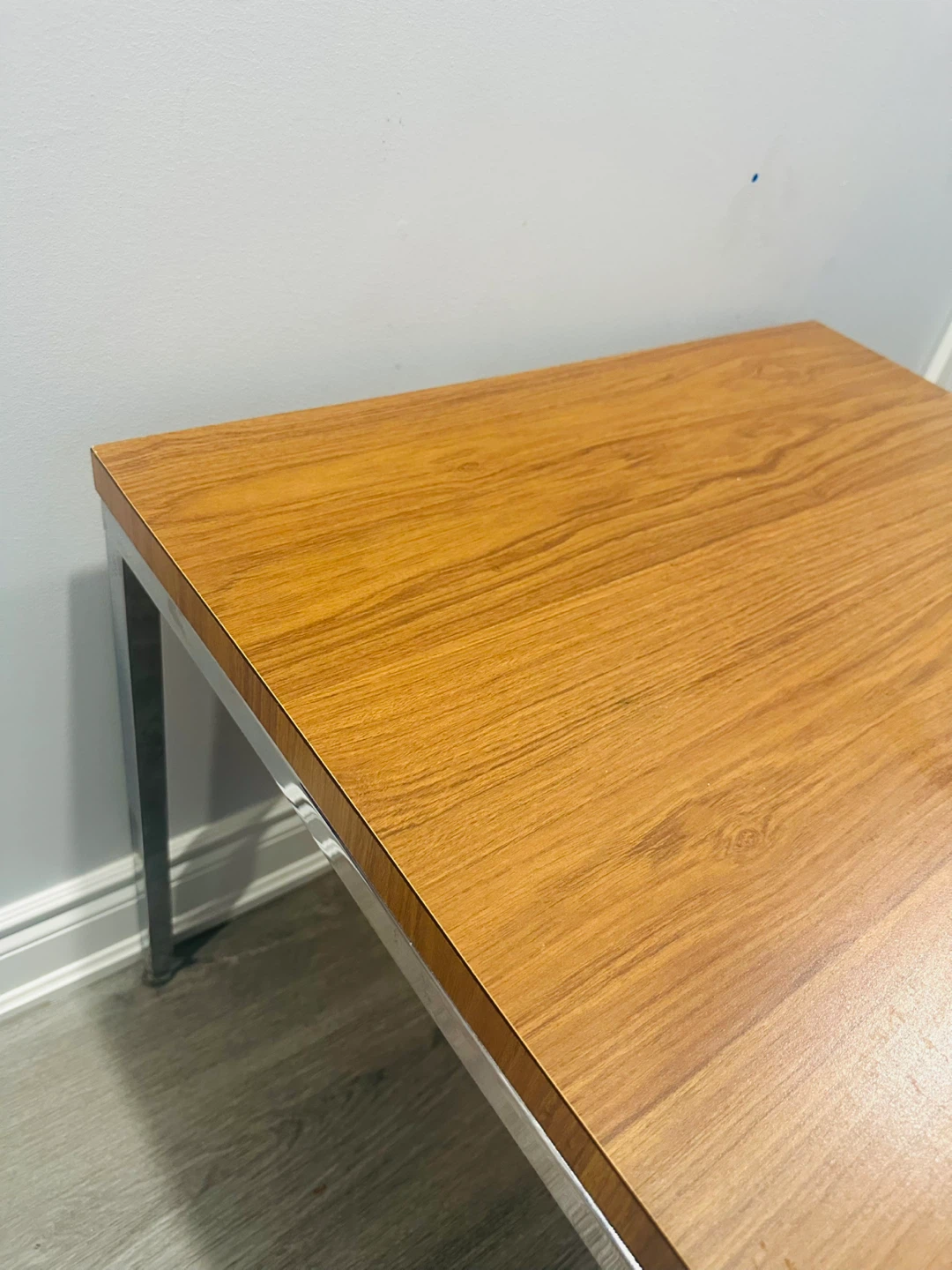 Wooden Top Coffee Table with Chrome Legs