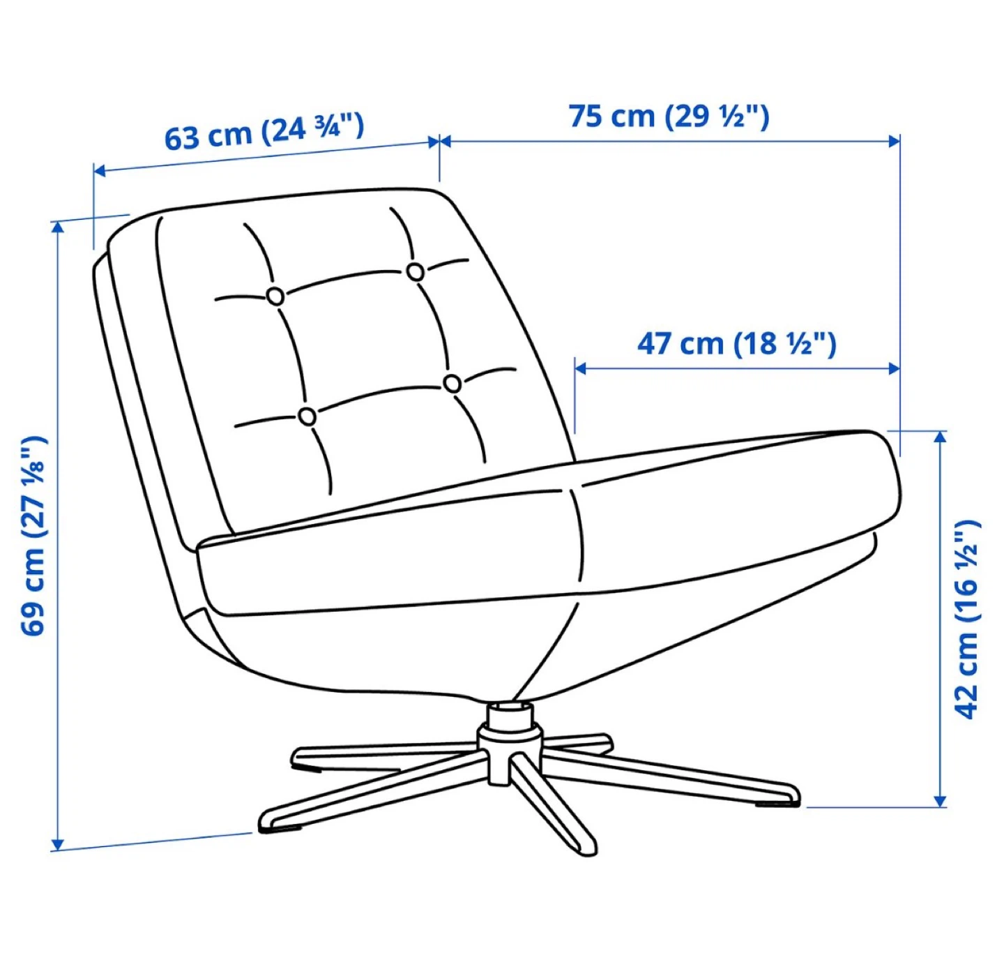 IKEA DYVLINGE Swivel Chair - Kelinge Orange - photo 5