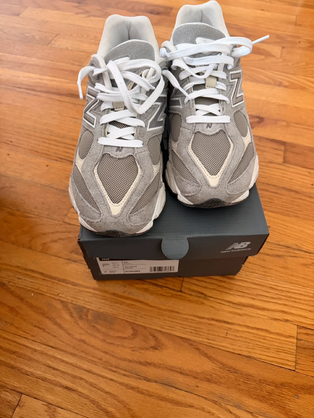 New Balance 9060 Kids Grey Suede Running Shoes - photo 2