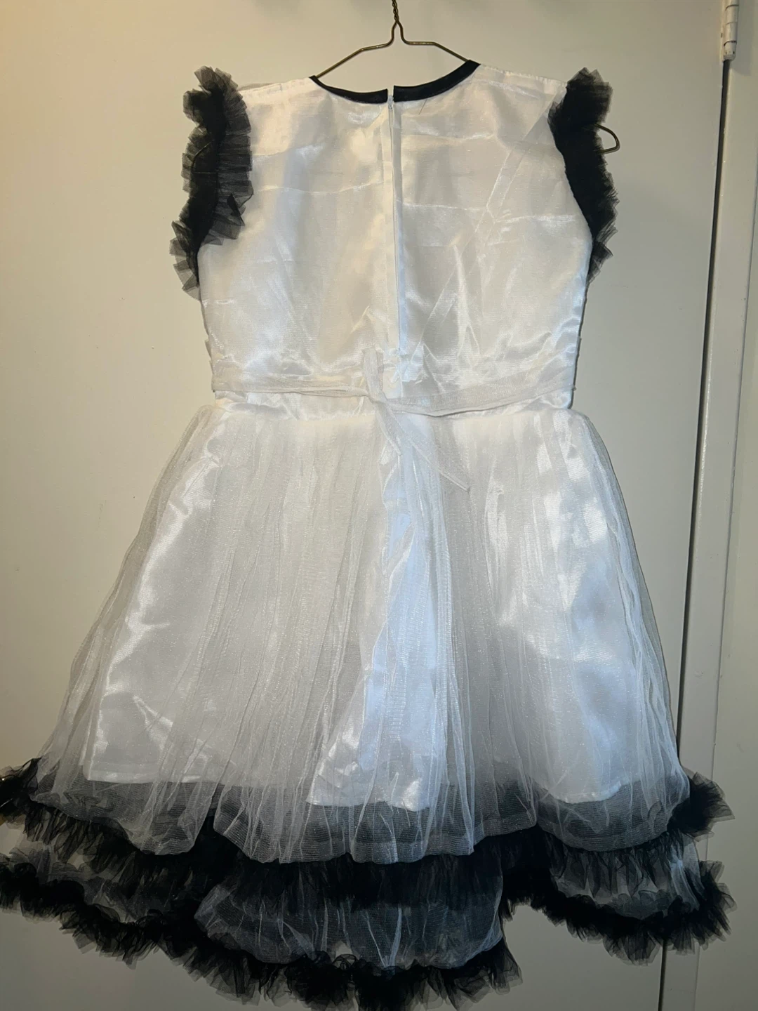 S.K. Dresses Girls White & Black Tulle Dress Size 32 - photo 2