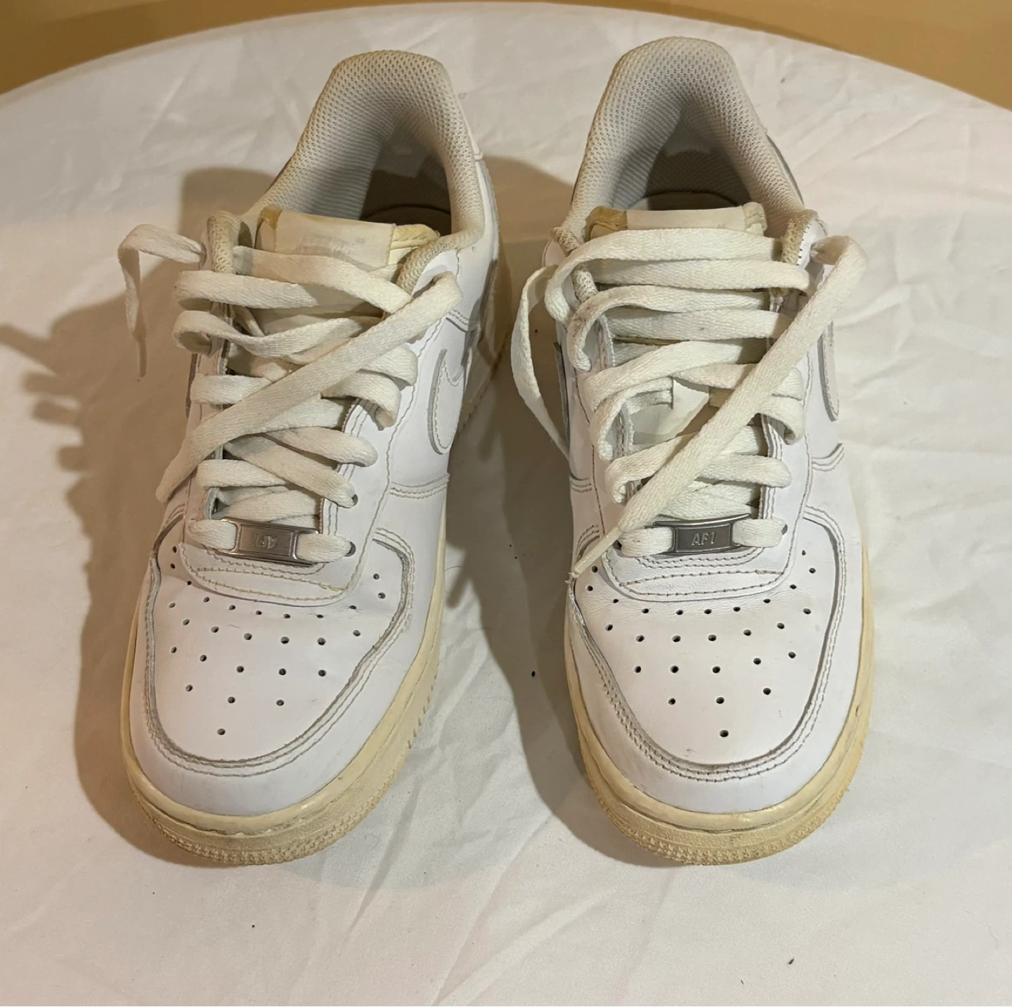 Nike Air Force 1 White Leather Sneakers 6.5
