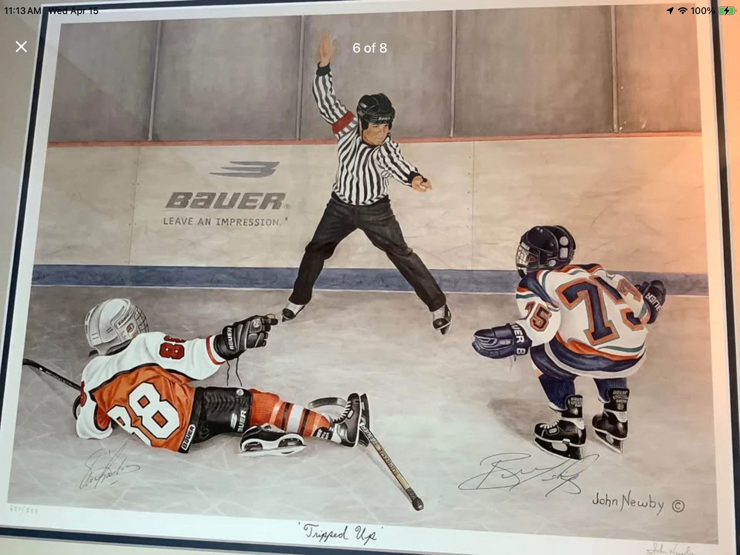 John Newby’s Vt Ltd Ed Lith Autographed by Eric & Brett Lindros🐞 - photo 4