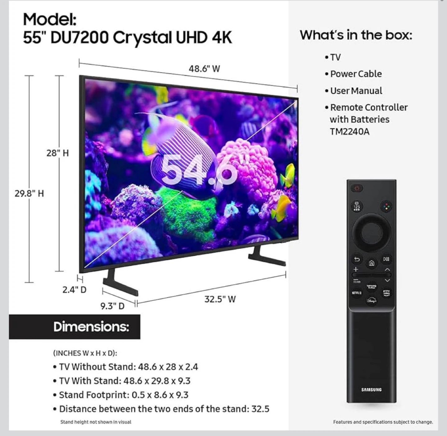Samsung 55-Inch Class Crystal UHD 4K DU7200 Smart TV (2024) - photo 3