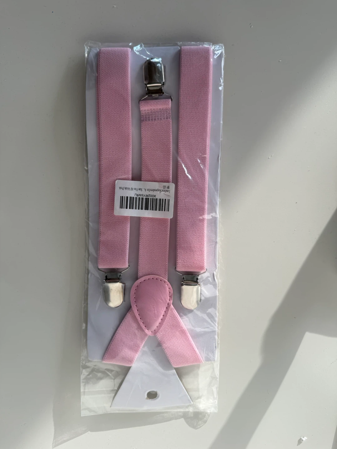 Pink Elastic Suspenders - One Size Fits All - photo 2