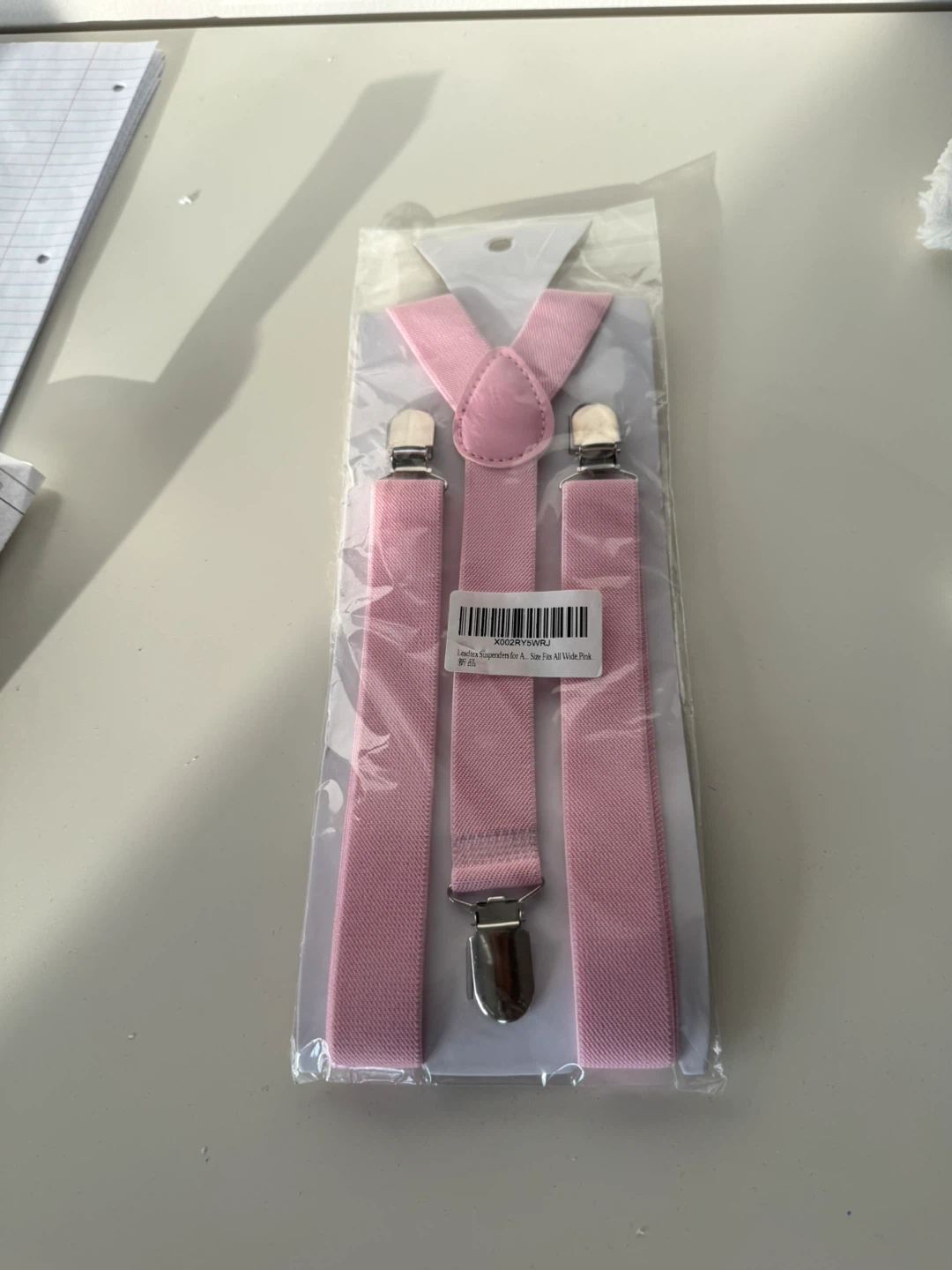 Pink Elastic Suspenders - One Size Fits All