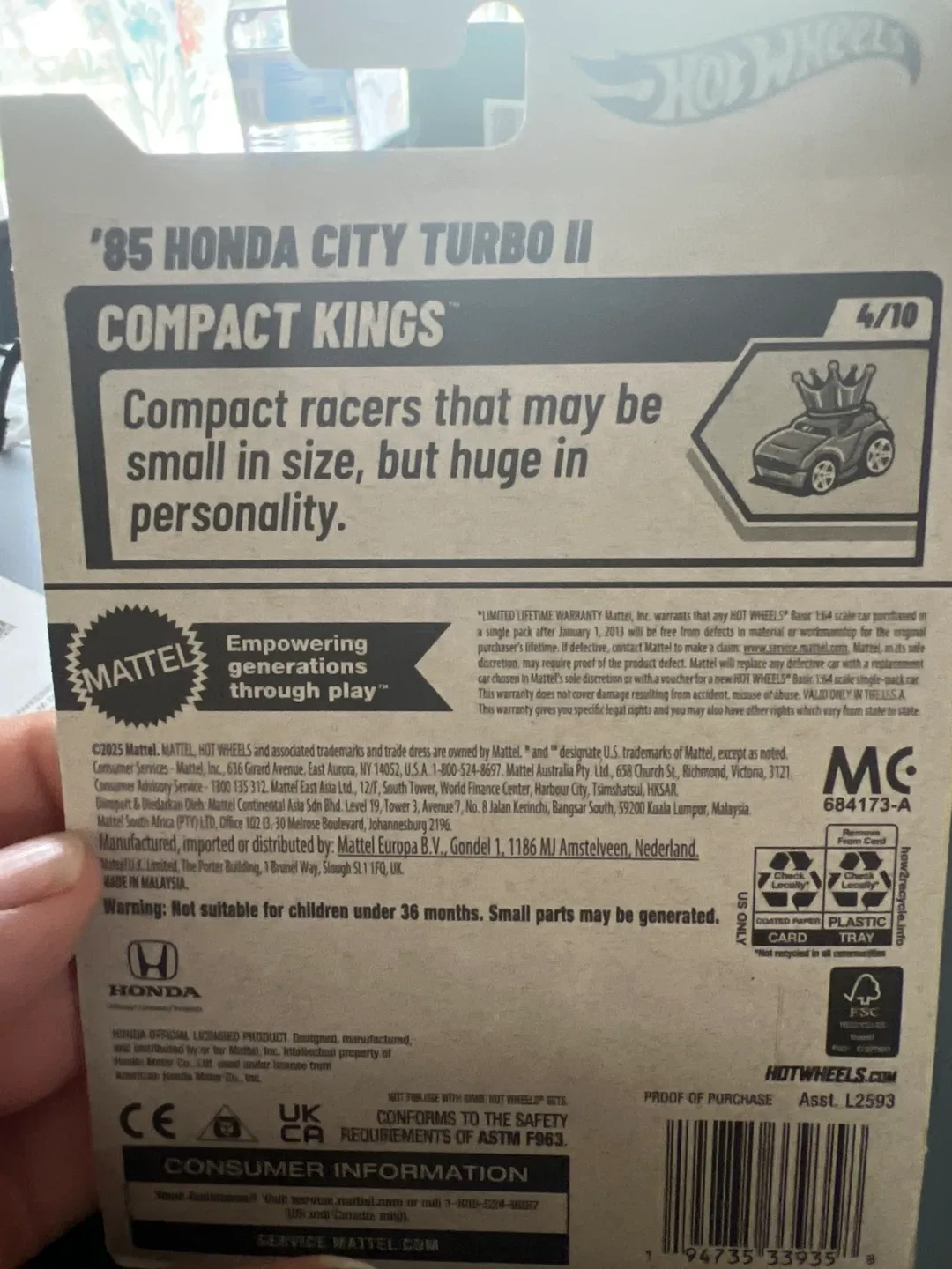 Hot Wheels '85 Honda City Turbo II Compact Kings - photo 4
