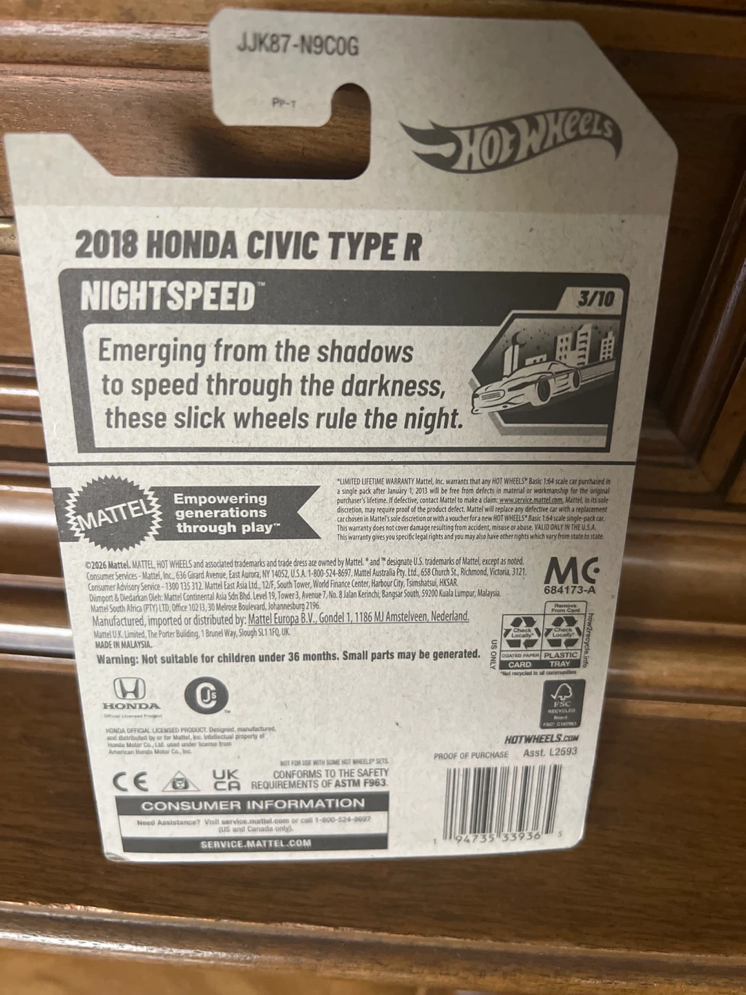 Hot Wheels 2018 Honda Civic Type R Nightspeed - photo 3