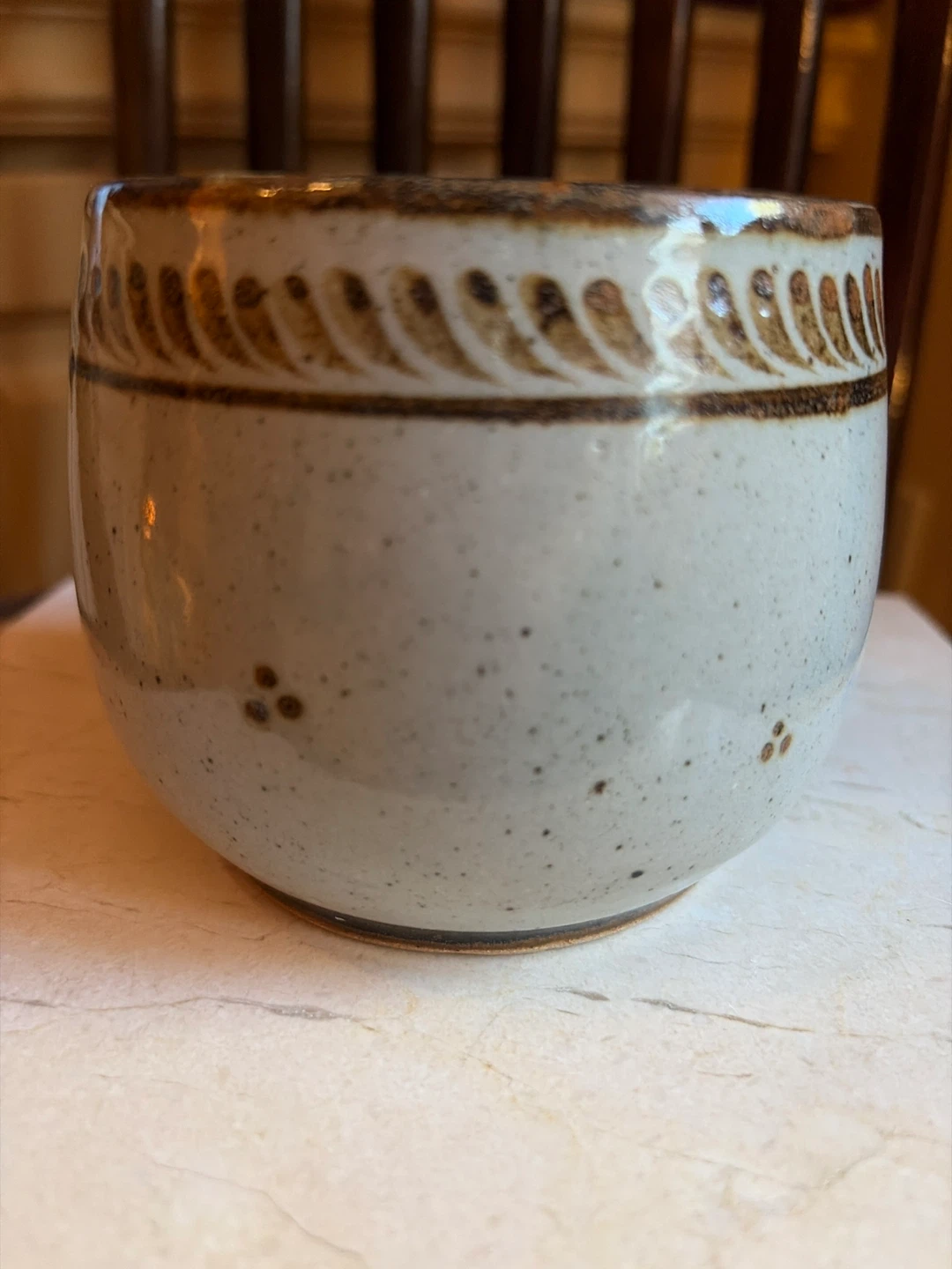 Hand-painted Ceramic Planter with Bird and Floral Design - photo 2