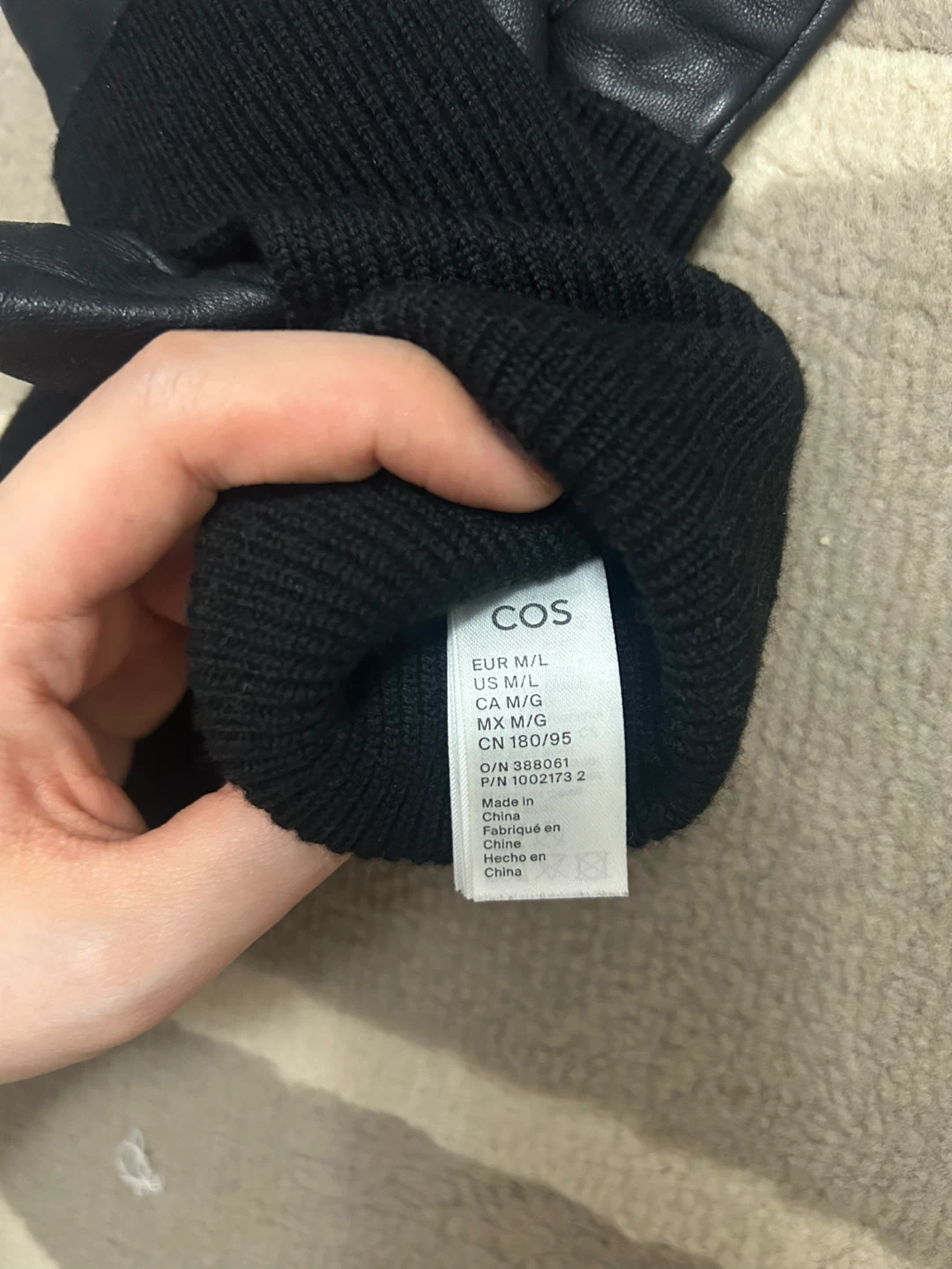COS Black Leather & Knit Gloves - photo 2