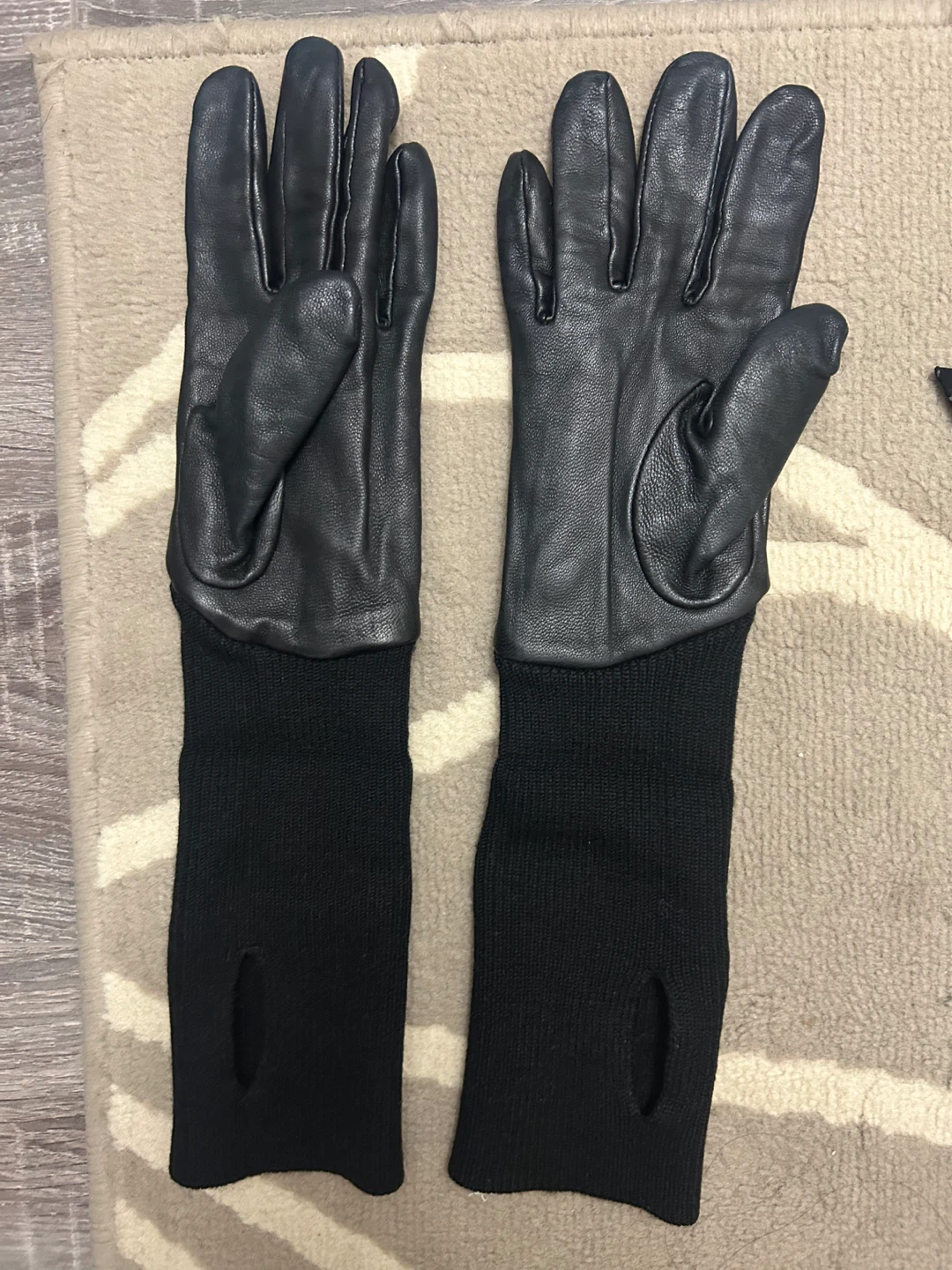 COS Black Leather & Knit Gloves - photo 4