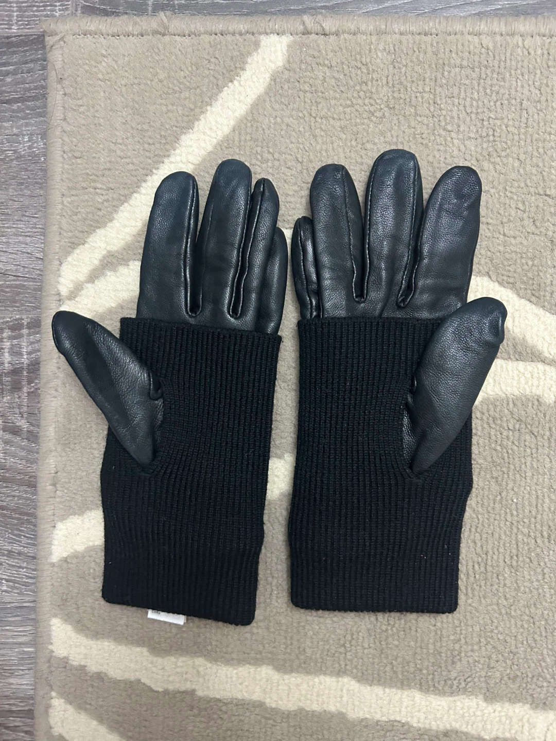 COS Black Leather & Knit Gloves - photo 3