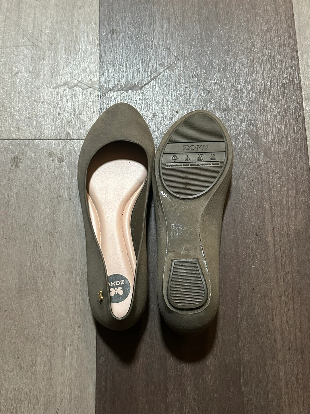 ZOMU Grey Ballet Flats - Size 8 - photo 2