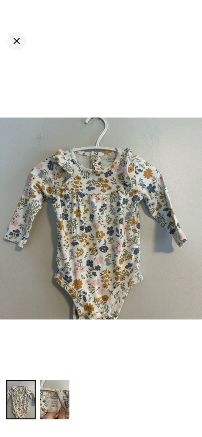 Carter's Child of Mine Floral Long Sleeve Bodysuit 3-6 Months