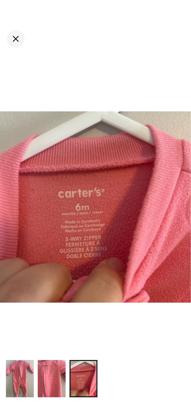 Carter's Baby Girl Fleece Sleepsuit - 6 Months - photo 3