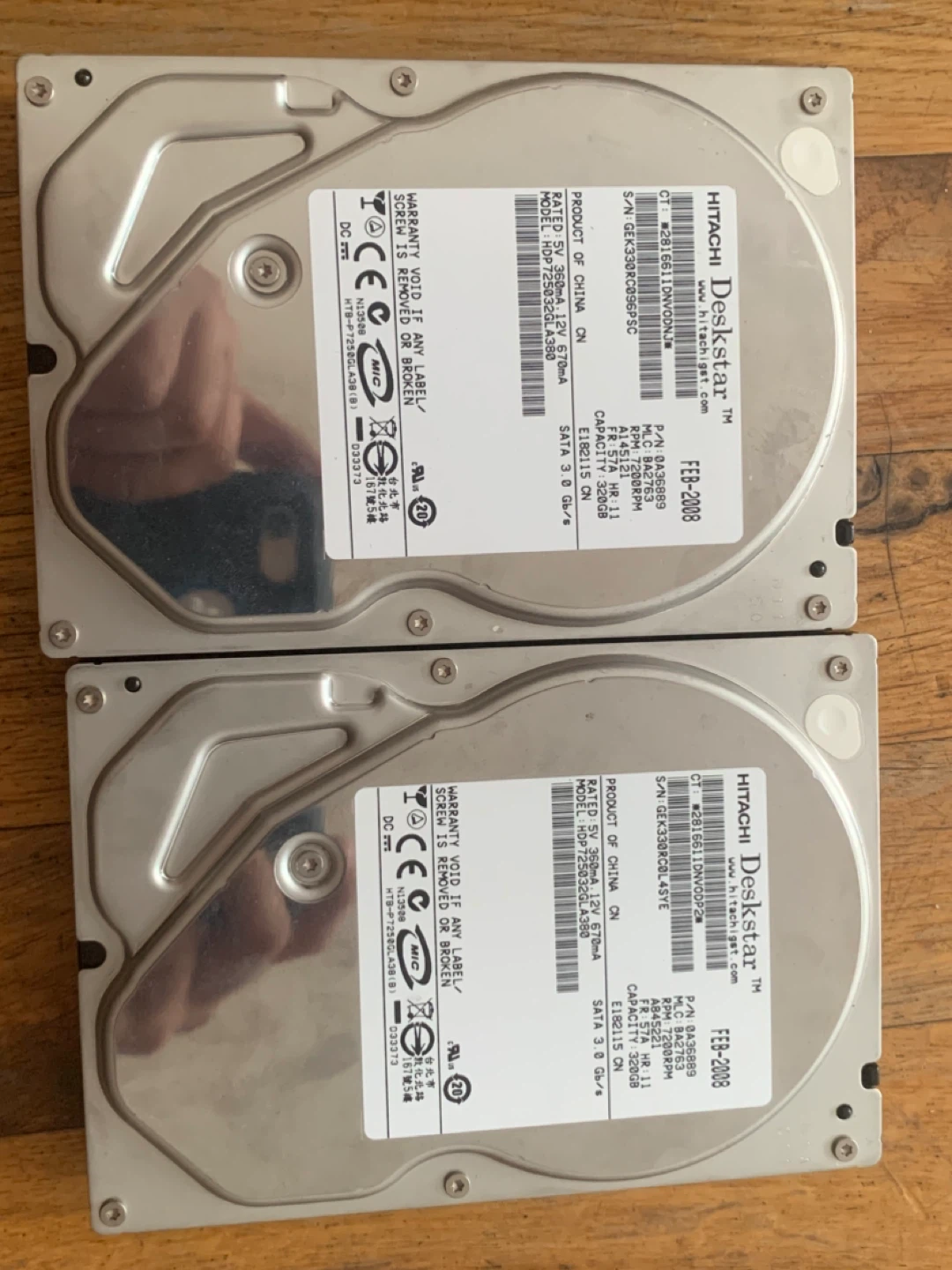 Hitachi Deskstar 320GB SATA Hard Drives (2-Pack)