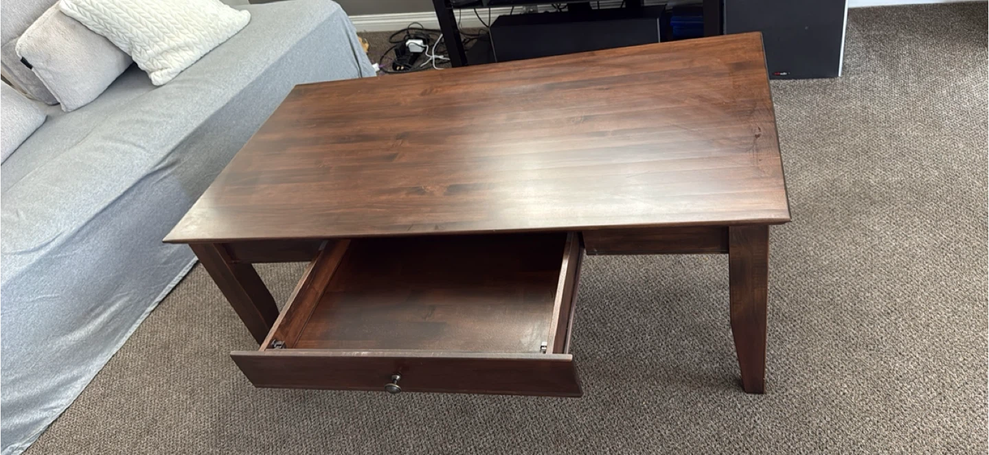 Wooden Coffee table with Drawer - photo 2