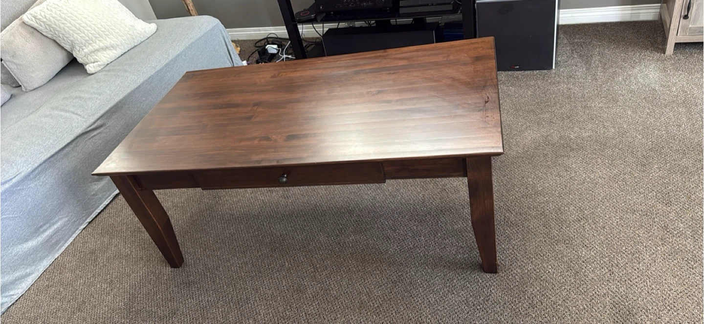 Wooden Coffee table with Drawer - photo 3