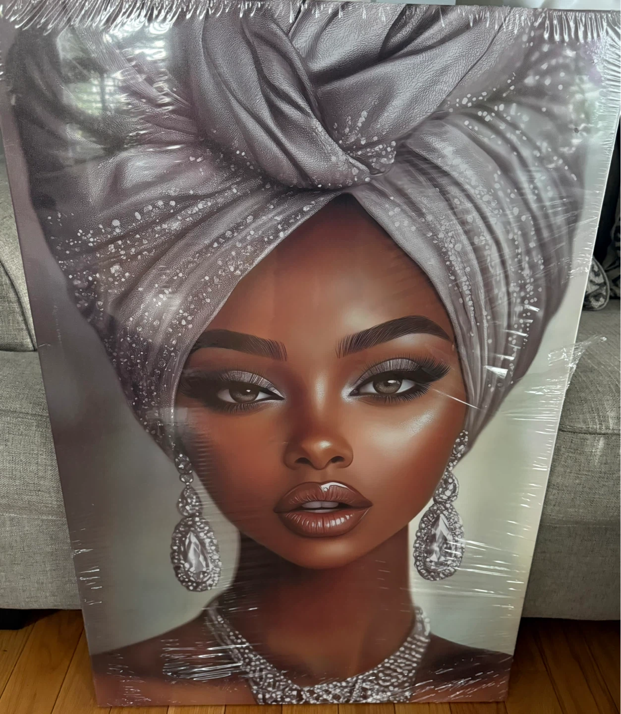 Diamond Turban Woman Canvas Wall Art 24x36
