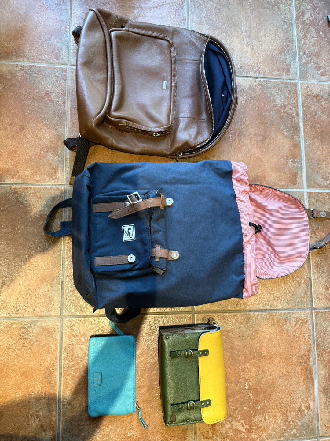 Cole Haan Brown Leather Backpack, Fossil and more