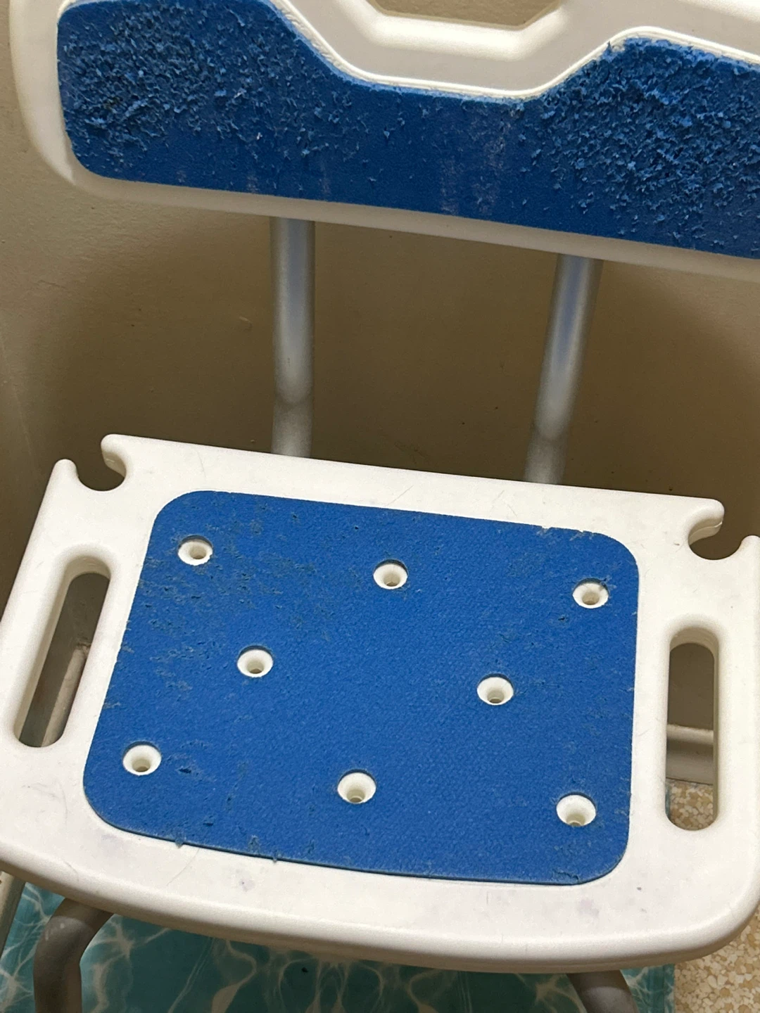 White and Blue Bath Safety Shower Chair - photo 4