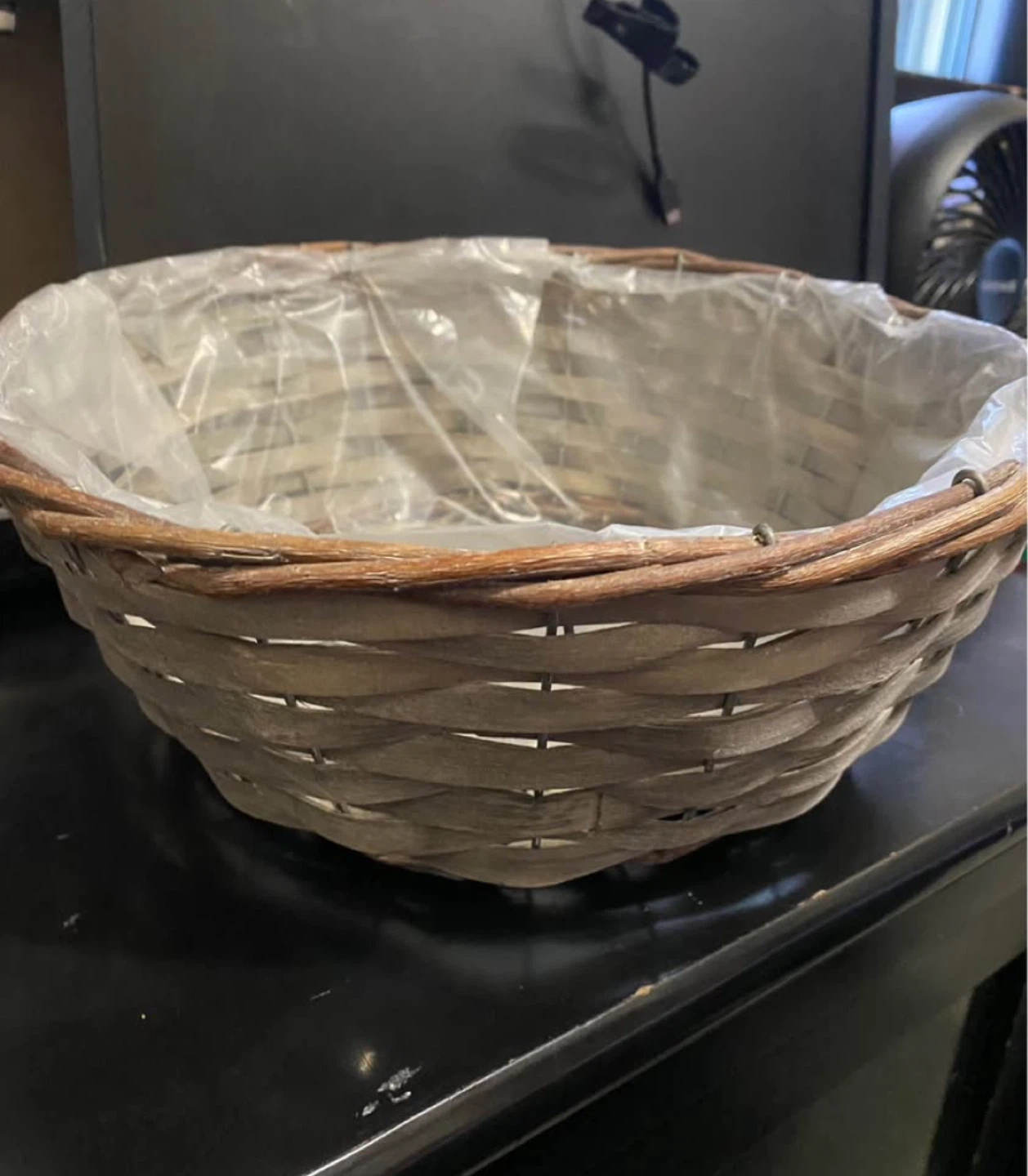 Woven Basket with Plastic Liner