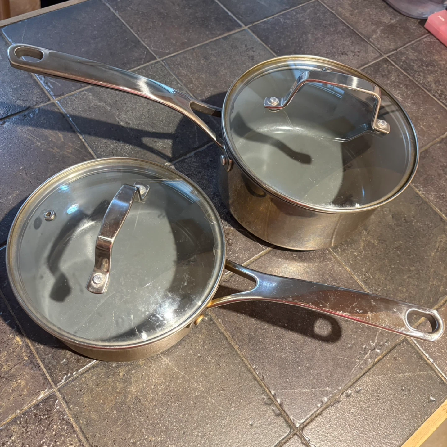 Martha Stewart 2 x Ceramic Nonstick Covered Saucepan
