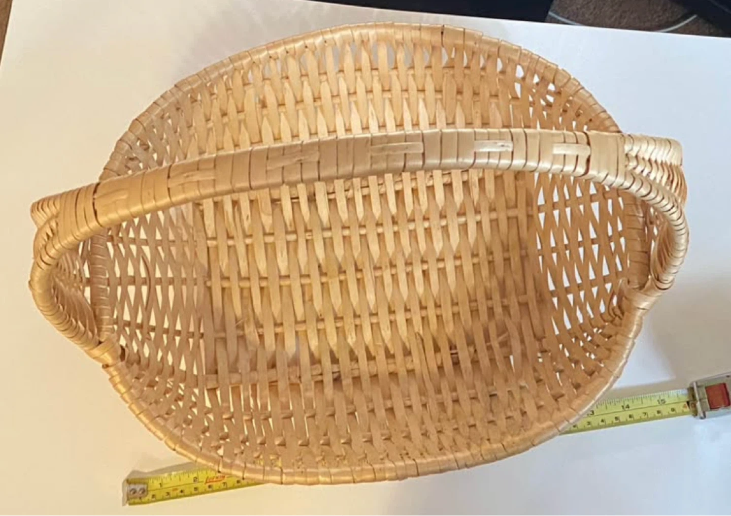 Light Brown Wicker Basket with Handle