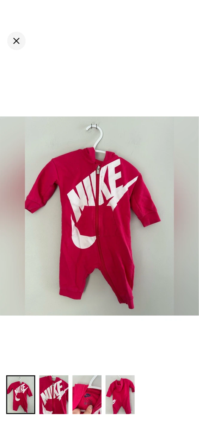 Nike Baby Girl's Pink Romper Suit 3/6M