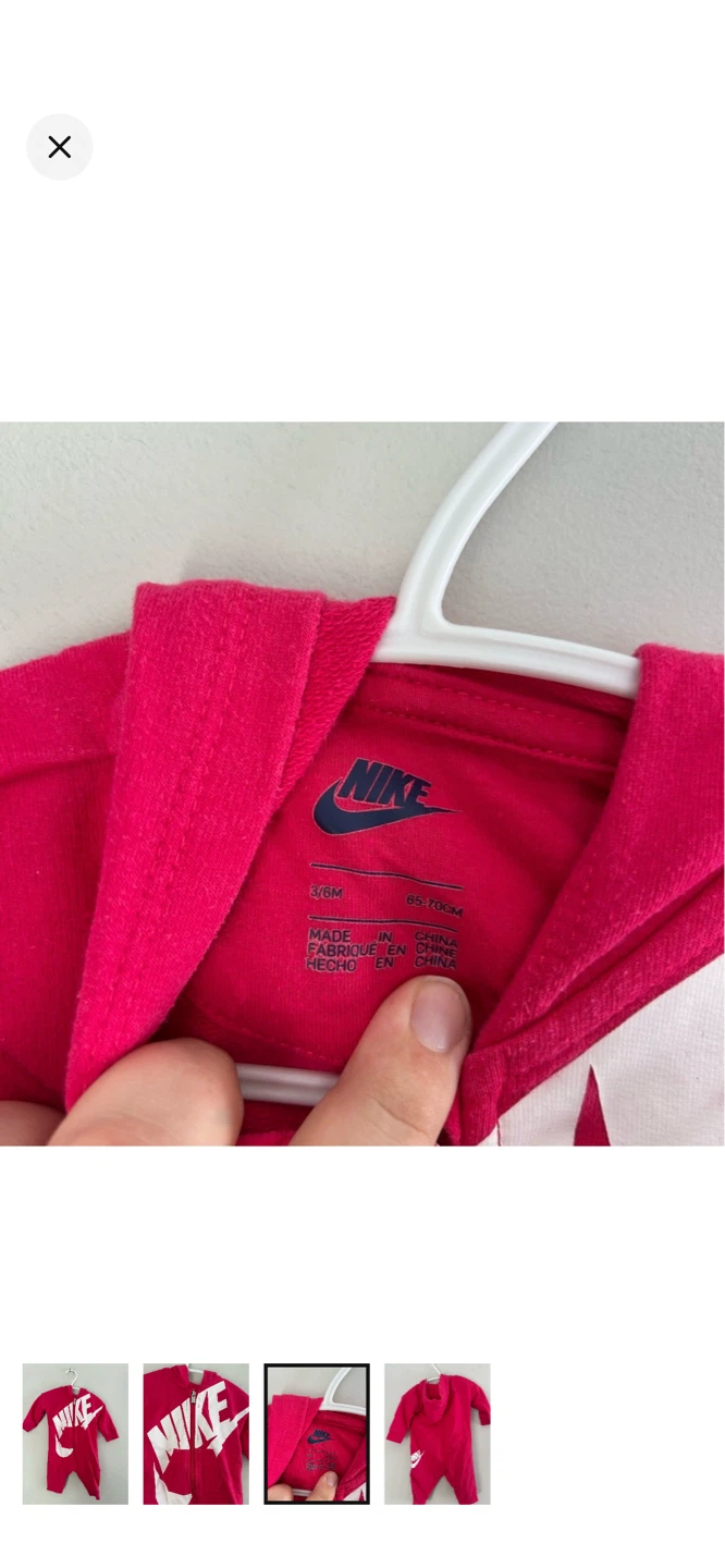 Nike Baby Girl's Pink Romper Suit 3/6M - photo 3