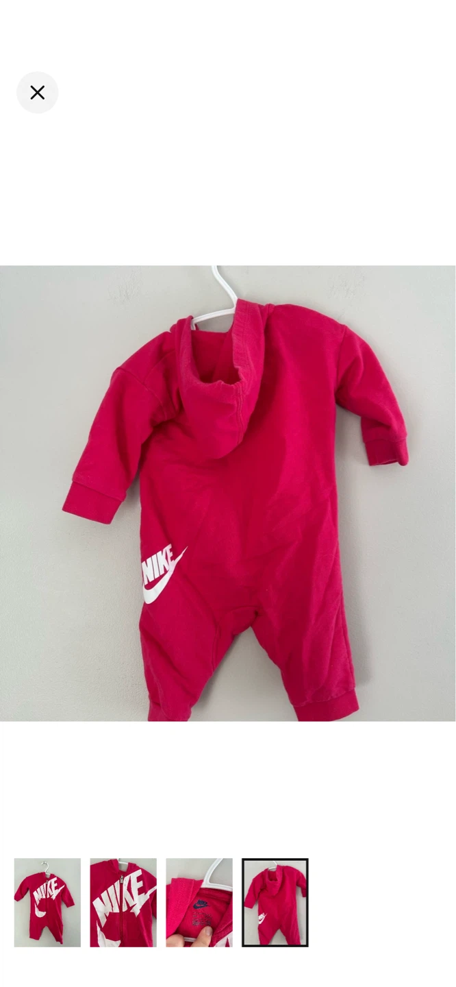 Nike Baby Girl's Pink Romper Suit 3/6M - photo 4