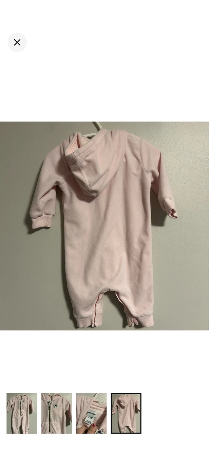 Converse Baby Pink Fleece Snowsuit All-in-One - 3-6 Months - photo 4