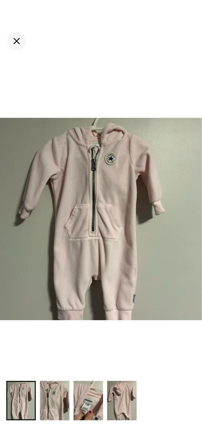 Converse Baby Pink Fleece Snowsuit All-in-One - 3-6 Months
