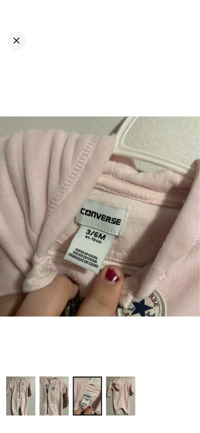 Converse Baby Pink Fleece Snowsuit All-in-One - 3-6 Months - photo 3