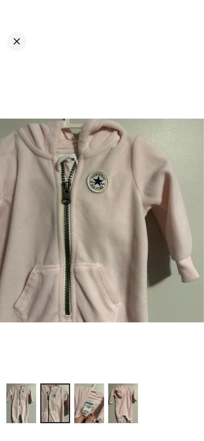 Converse Baby Pink Fleece Snowsuit All-in-One - 3-6 Months - photo 2
