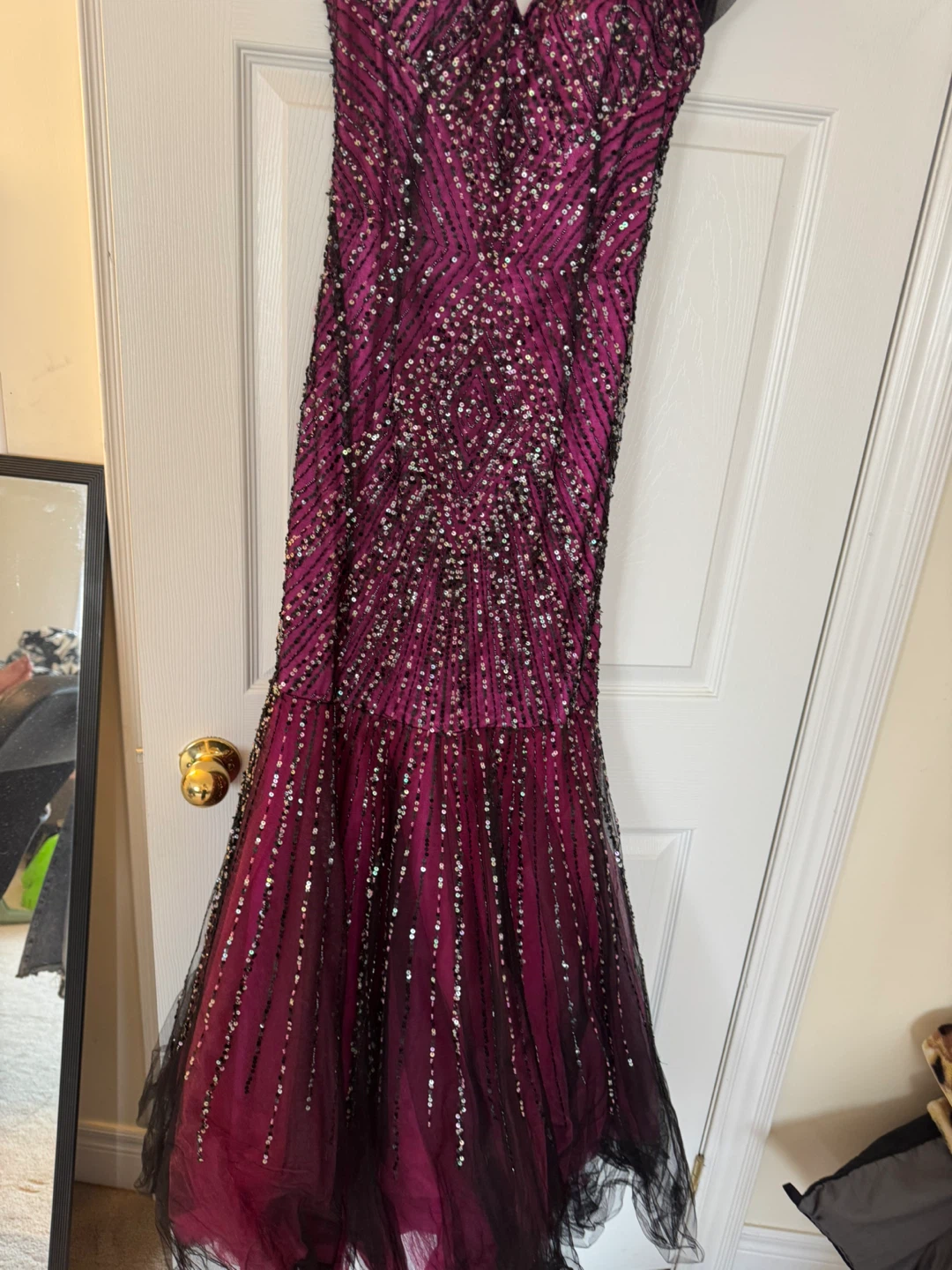 Sequin Strapless Mermaid Prom Dress