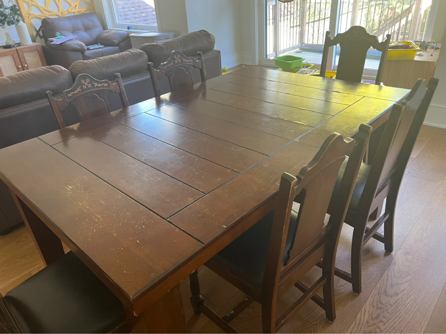 Wooden Dining Table with 6 Chairs - photo 2