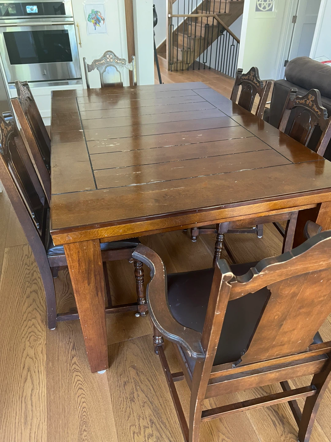 Wooden Dining Table with 6 Chairs