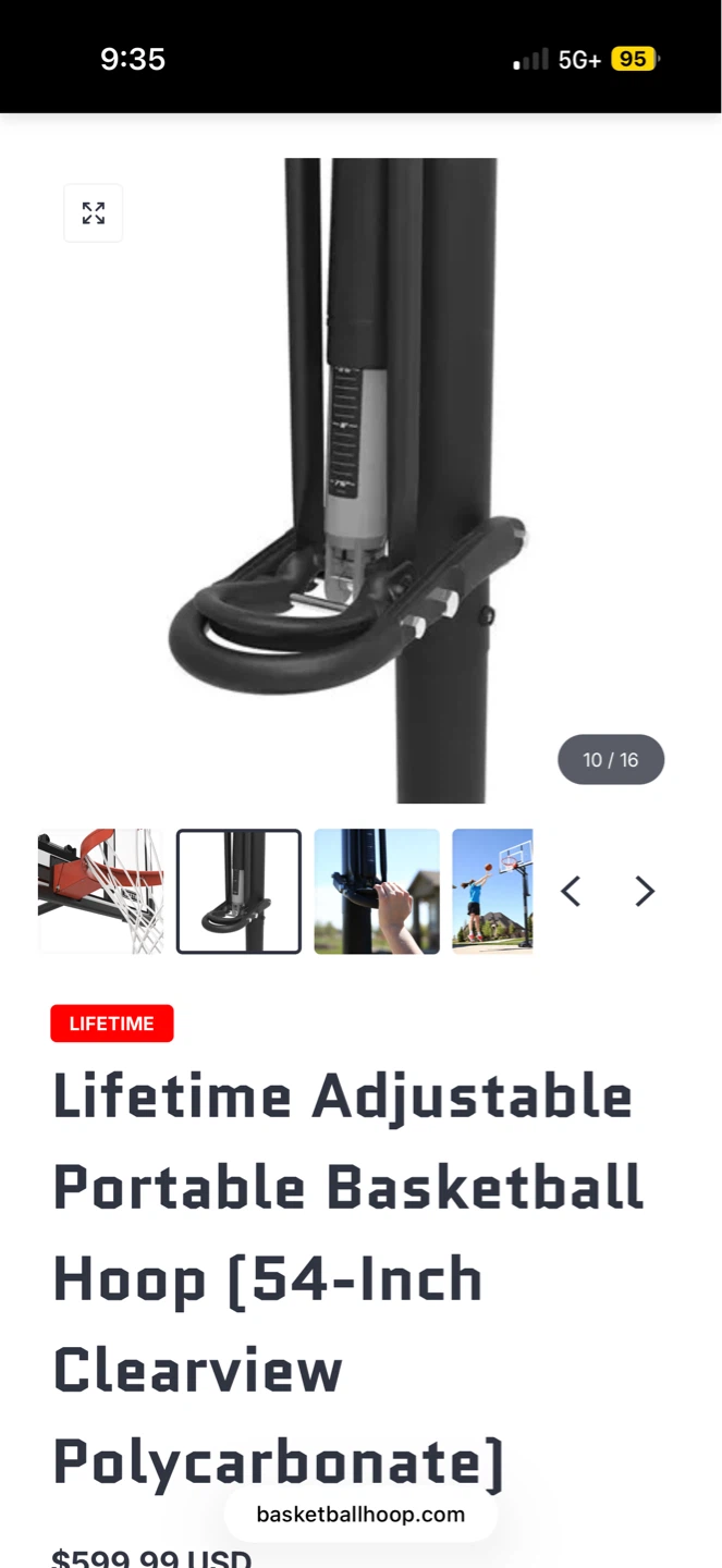 Lifetime Adjustable Portable Basketball Hoop - photo 4