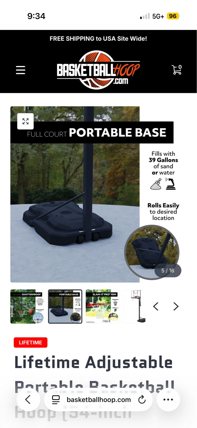 Lifetime Adjustable Portable Basketball Hoop - photo 3
