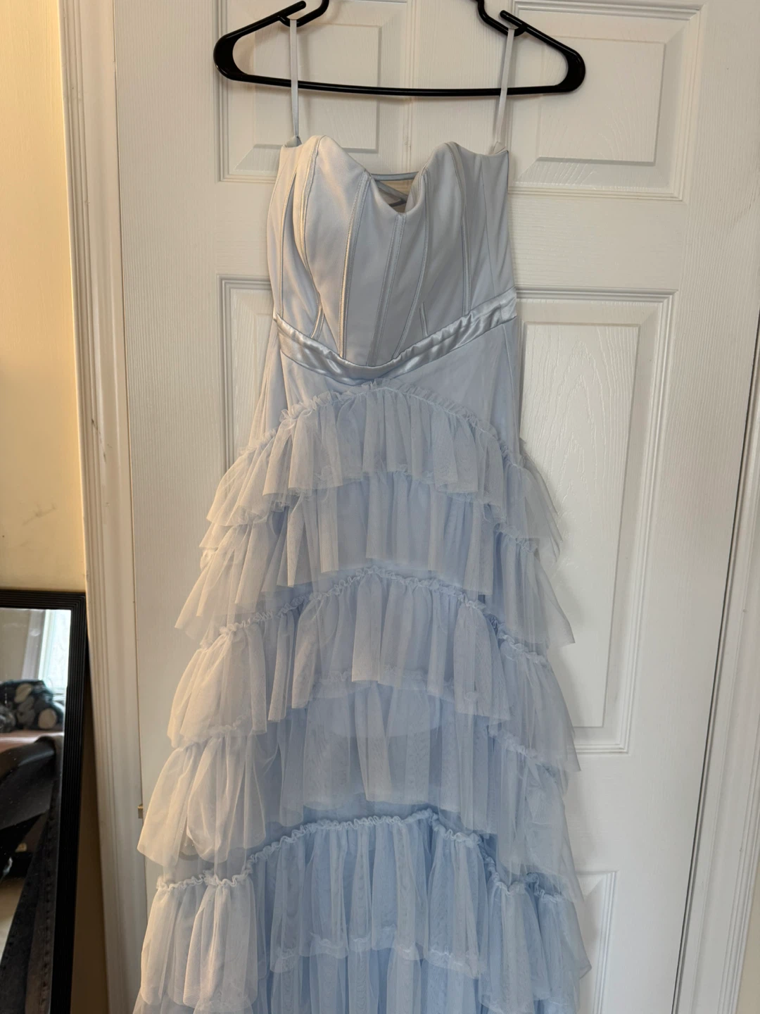 Le Château Light Blue Ruffle Dress - photo 3