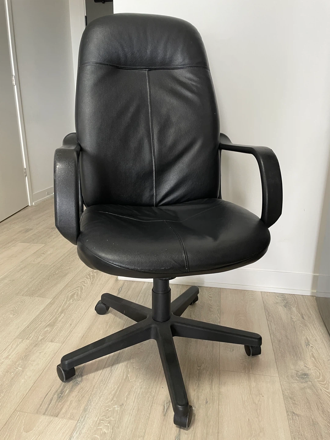 Black Faux Leather Office Chair