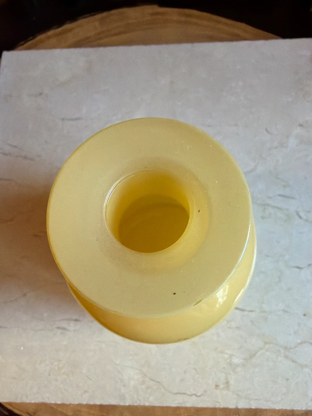 Yellow Frosted Glass Bud Vase - photo 2